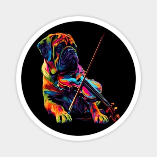 English Mastiff Playing Violin Magnet